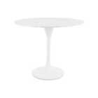 Fusion Living Marble Tulip Dining Table Set, Two Chairs- Pu White