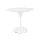 Fusion Living White Tulip Dining Table Set, Two Chairs- Textured Cream