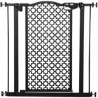 PawHut Black 74-80cm Stair Pressure Fit Pet Safety Gate with Double Locking
