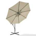 Living and Home 32 LED Lighted Cantilever Parasol Umbrella with Cross Base - Beige