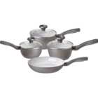 Prestige Earthpan Induction Cookware Set of 4 with Toughened Glass Lids