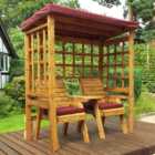 Charles Taylor Henley 2 Seater Arbour with Burgundy Roof Cover