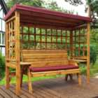 Charles Taylor Wentworth 3 Seater Arbour with Burgundy Roof Cover