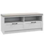Homcom Shoe Bench With Removable Cushion, Open Compartments And Drawers