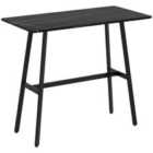 Homcom 118 Cm Rectangular Bar Table For 4 People, Steel Legs, Black
