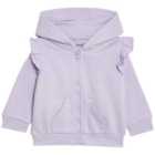 M&S Girls Cotton Rich Hoodie, 0 Months-3 Years, Lilac