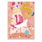 Flamingo Ballet 5th Birthday Card