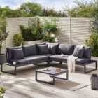 Furniturebox Bermuda 6 Seater Grey Sofa Lounge Set