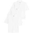 M&S Unisex Polo Shirt, 11-12 Years, White 3 per pack
