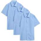 M&S Boys School Short-Sleeved Shirts, 3-14 Years, Blue