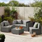 Furniturebox Windermere 4 Seater Grey Rattan Sofa Lounge Set