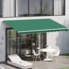 Outsunny Green Retractable Awning 4 x 3m