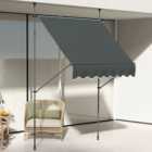 Outsunny Dark Grey Retractable Awning 2 x 1.2m
