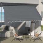 Outsunny Dark Grey Retractable Awning 3.5 x 1.2m