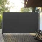 Outsunny Grey Retractable Side Awning Screen 3 x 1.8m