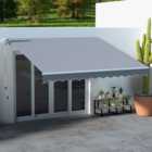 Outsunny Grey Manual Retractable Awning 3 x 2.5m