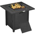 Outsunny Black 50000 BTU Square Propane Gas Fire Pit Table
