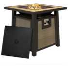 Outsunny Brown 50000 BTU Gas Fire Pit Table with Cover