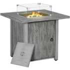 Outsunny Grey 40000 BTU Gas Fire Pit Table with Cover