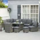 Outsunny 10 Seater Yard Grey Rattan Expandable Sofa Lounge Set