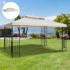Outsunny 3 x 4m 2 Roof Cream Gazebo Canopy Replacement