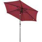 Outsunny Red Crank and Tilt Parasol 2.7m
