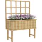 Outsunny Wooden Raised Planter with Trellis