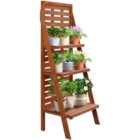 Outsunny 3 Tier Solid Wood Ladder Design Plant Stand