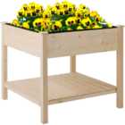 Outsunny Elevated Garden Planting Bed Stand with Storage Shelf