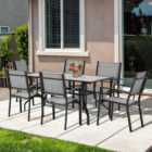 Outsunny 6 Seater Texteline Outdoor Dining Set Grey
