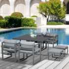 Outsunny 6 Seater Patio Dining Set Grey