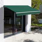 Outsunny Green Retractable Manual Awning 4 x 2.5m