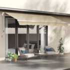 Outsunny Beige Manual Retractable Awning 3.5 x 2.5m