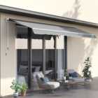 Outsunny Light Grey Retractable Window Awning 3 x 2m