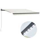 Berkfield Manual Retractable Awning with LED 400x300 cm Cream