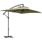 Outsunny Beige Crank Handle Cantilever Banana Parasol with Cross Base 3 x 2m