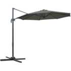 Outsunny Dark Grey Roma Parasol with Cross Base 3m