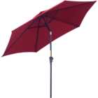 Outsunny Wine Red Crank and Tile Parasol 2.7m