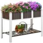 Outsunny Raised Wooden Planter 24cm