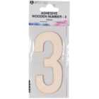 Adhesive Wooden Number - 3