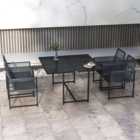 Outsunny Handwoven Rope 4 Seater Garden Dining Set Dark Grey