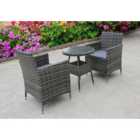Rattan Wicker Conservatory Outdoor Garden Furniture Set two seater 2 grey bistro set