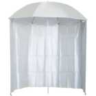 Outsunny Cream Fishing Beach Parasol with Sides and Carry Bag 2.2m