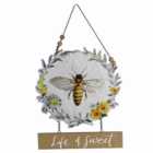 Life is Sweet Bee Sign - White