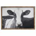 Friesian Cow Textured Framed Print - Black and White