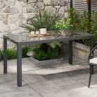 Outsunny 6 Seater Garden Dining Table Grey