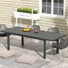 Outsunny 8 Seater Extending Outdoor Dining Table Charcoal Grey