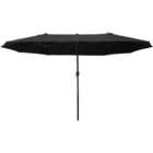 Outsunny Black Double Sided Patio Parasol 4.6m