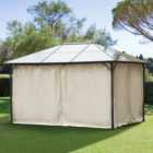 Outsunny 3 x 4m Beige Universal Replacement Gazebo Sidewall Panels 4 Pack
