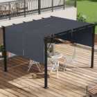 Outsunny Dark Grey Pergola Replacement Canopy 2 Pack